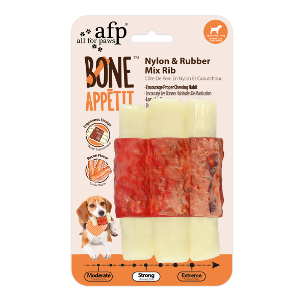 AFP Bone Appetit - Nylon & Rubber Mix Rib - Bacon Flavor In