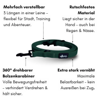 Führleine WOOFLEX® Classic verstellbar Hunting Green