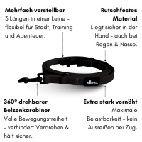 Führleine WOOFLEX® Classic verstellbar Phantom Black