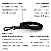 Führleine WOOFLEX® Pro verstellbar Phantom Black