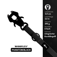 Führleine WOOFLEX® Tactical verstellbar Phantom Black