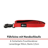 taktische Nylon Führleine Rosso Red