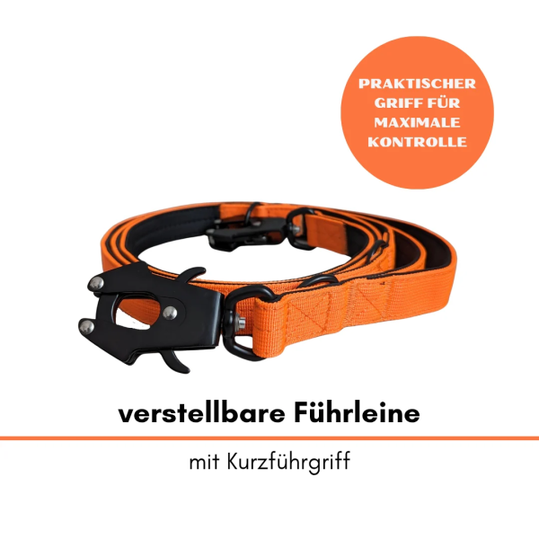 taktische Nylon Führleine Safety Orange