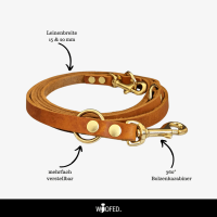 Leder Führleine verstellbar