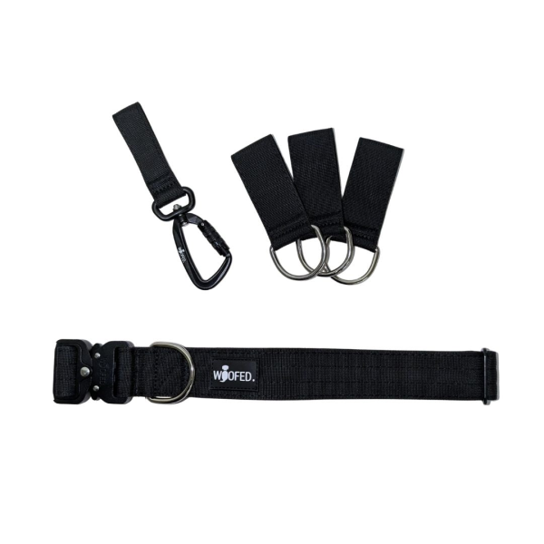 Gassigürtel Deep Black - verstellbar mit taktischer Schnalle - ultraleicht