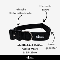 Gassigürtel Deep Black - verstellbar mit taktischer Schnalle - ultraleicht
