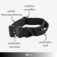 taktisches Nylon Halsband Deep Black