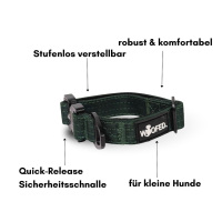 taktisches Nylon Halsband für kleine Hunde Dark Green