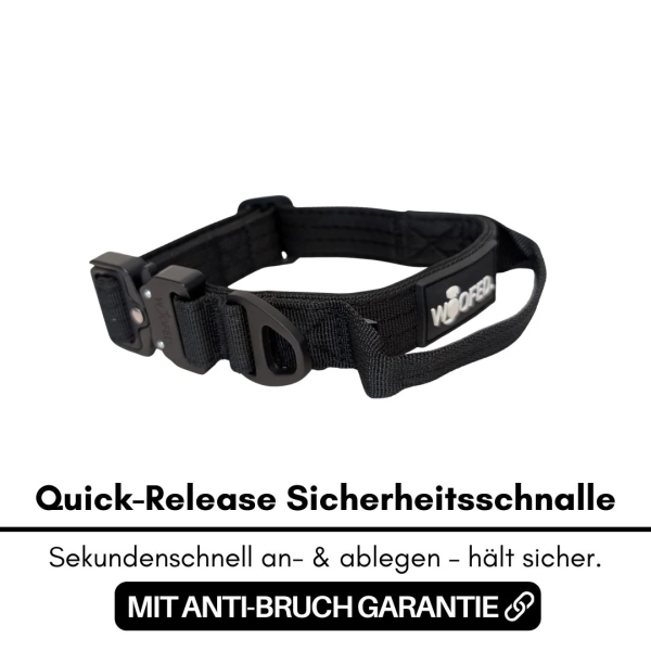 taktisches Nylon Halsband für kleine Hunde Deep Black