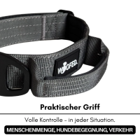 taktisches Nylon Halsband mit Griff Anthracite - ultraleicht