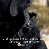 taktisches Nylon Halsband mit Griff Deep Black - ultraleicht