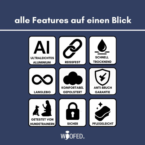 taktisches Nylon Halsband mit Griff Midnight Blue - ultraleicht