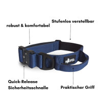 taktisches Nylon Halsband mit Griff Midnight Blue - ultraleicht