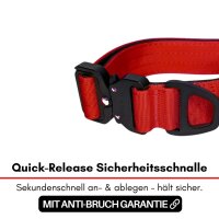 taktisches Nylon Halsband Rosso Red - ultraleicht
