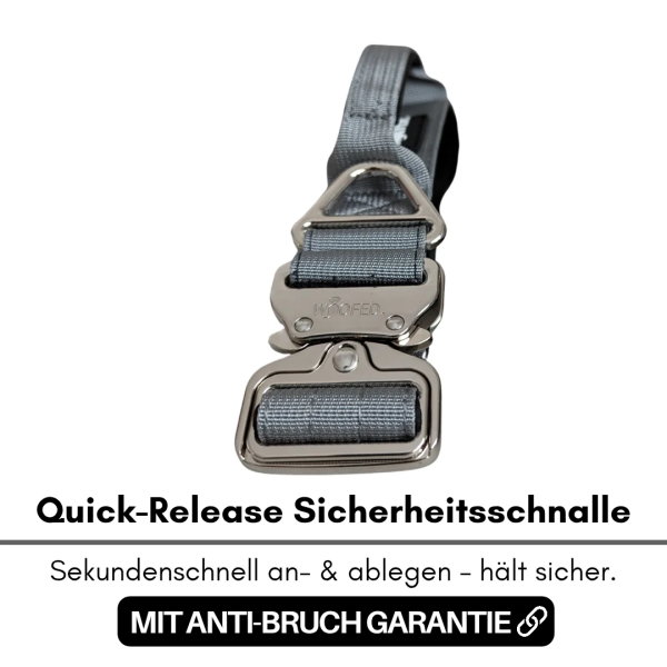 taktisches Nylon Halsband Silver Grey