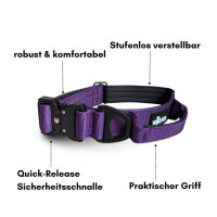 taktisches Nylon Halsband Velvet Purple - ultraleicht