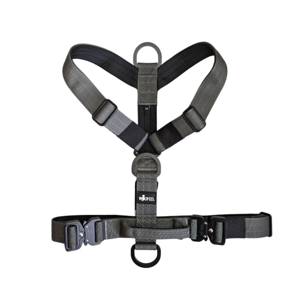 Y-Hundegeschirr 4fach-verstellbar mit Griff und Sicherheitsschnallen Anthracite - ultraleicht