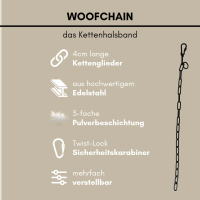 Woofchain Kettenhalsband aus Edelstahl Black