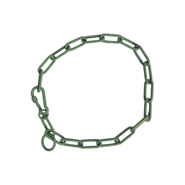 Woofchain Kettenhalsband aus Edelstahl Olive