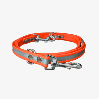 Biothane Reflective Führleine verstellbar - 2m / Silber