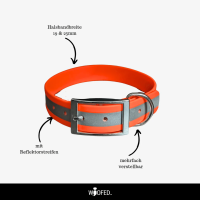Biothane Reflective Halsband verstellbar - 19mm / 3XL 55-63cm