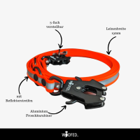 Biothane Tactical Reflective Führleine - mit Handschlaufe / 2,5m