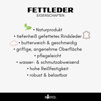 Leder Führleine mit fester Handschlaufe - 1,5m / 15mm