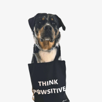 Baumwolltasche Think Pawsitive