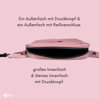 Multifunktionale Gassitasche - 2 in 1 Bauchtasche & Schultertasche Dusty Rose