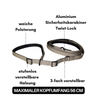 Nylon Retrieverleine verstellbar Desert Tan